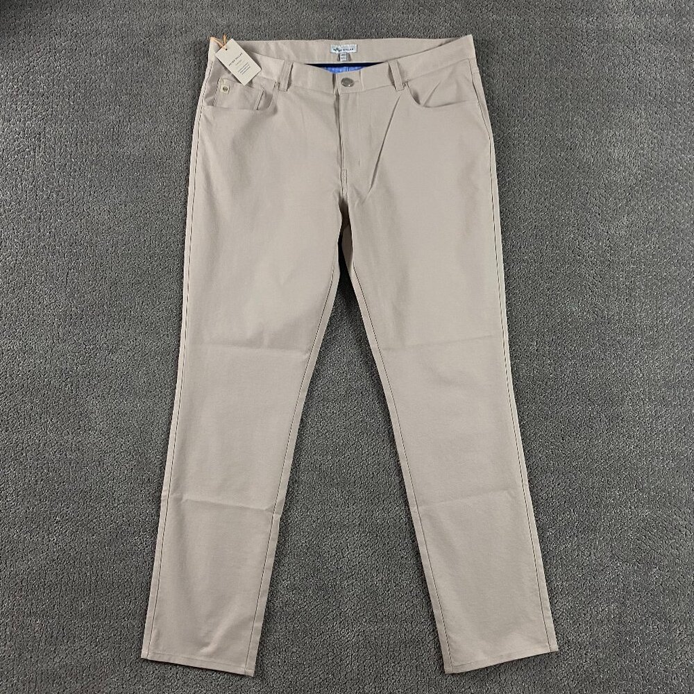 Peter Millar Crown Sport Pants Men's 38 x 32 Khaki EB66 Golf Performance NWT NEW